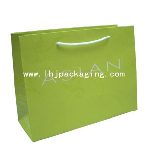 shopping paper bag with foil logo, luxury shopping bag